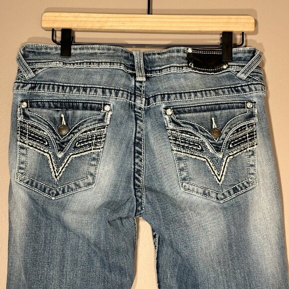 Women's 9/10 Vigoss "The New York Slim Boot" Mid Rise Jeans Embroidered Pockets - Picture 6 of 13